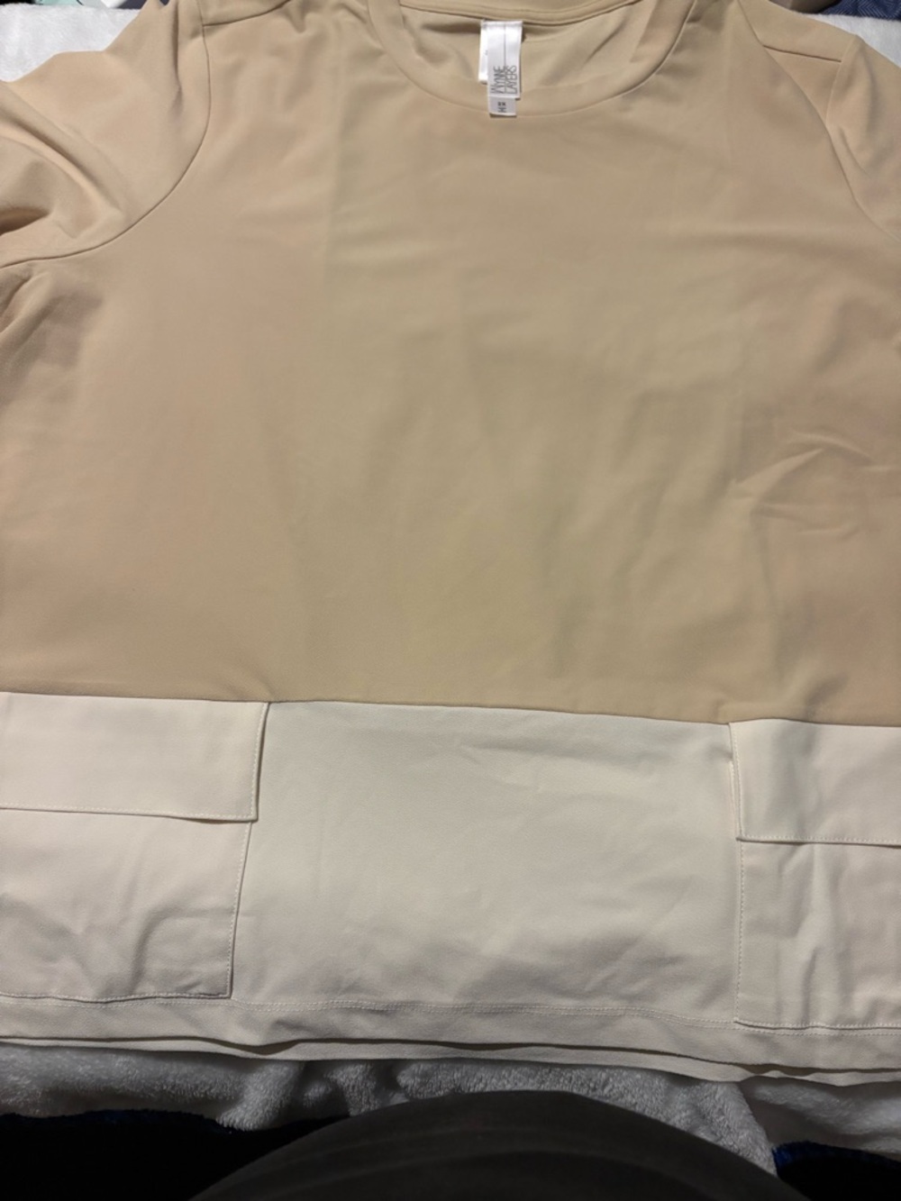 Women’s Two-Tone Cream & Light Tan Blouse